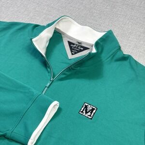 Adidas AdiPure Mediterra Golf Club 1/4‎ Zip Pullover Mens 2XL Green Mock Neck